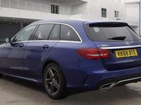 Used Mercedes C300 AMG line 245 HP (180 kW) 2019 Blue Estate