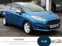 Used Ford Fiesta Zetec 2016 Blue Hatchback
