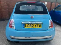 Used Fiat 500 Lounge 85 HP (62 kW) 2012 Blue Cabriolet