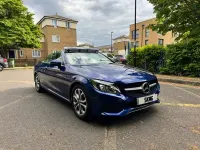 Usado Mercedes C200 184 CV (135 kW) 2017 Azul Descapotable