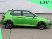 Used Skoda Fabia Colour Edition 94 HP (69 kW) 2019 Rallye green metallic black magic pearl effect Hatchback