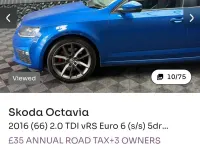 Used Skoda Octavia vRS 2016 Blue Estate