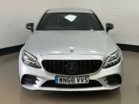 Used Mercedes C300 AMG line 258 HP (189 kW) 2018 Silver Coupe