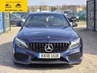 Used Mercedes C220 AMG line 170 HP (125 kW) 2018 Blue Sedan