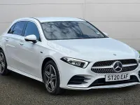 Used Mercedes A250 AMG line 218 HP (160 kW) 2020 White Hatchback