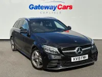 Used Mercedes C200 AMG line 157 HP (115 kW) 2019 Black Estate