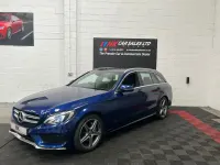 Begagnad Mercedes C220 AMG line 2018 Blå Kombi