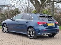 Used Mercedes A250 AMG line 218 HP (160 kW) 2021 Blue Hatchback