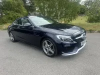 Begagnad Mercedes C220 AMG Line Premium 2017 Blå Sportkupé
