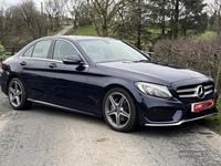 Used Mercedes C220 AMG line 170 HP (125 kW) 2018 Blue Sedan