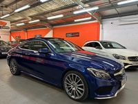 Begagnad Mercedes C250 AMG Line Premium Plus 2018 Blå Sportkupé