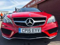 Used Mercedes E220 AMG line 177 HP (130 kW) 2015 Red Cabriolet