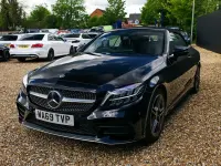 Usado Mercedes C200 AMG line 198 HP (145 kW) 2019 Preto Cabrios