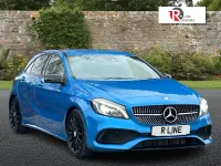 Begagnad Mercedes A200 AMG Line Premium 2017 Blå Halvkombi