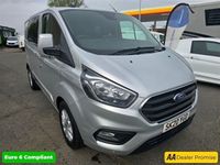 used Ford 300 Transit Custom 2.0LIMITED DCIV ECOBLUE 168 BHP 6 SEATER IN SILVER WITH 55,762 MILES A