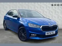 Used Skoda Fabia Design Edition 94 HP (69 kW) 2024 Race blue metallic black magic pearl effect Hatchback