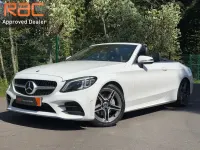 Used Mercedes C200 AMG line 198 HP (145 kW) 2018 White Cabriolet