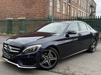 Used Mercedes C220 AMG line 170 HP (125 kW) 2017 Blue Sedan