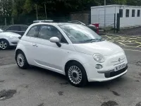 Used Fiat 500 Lounge 69 HP (50 kW) 2009 White Cabriolet