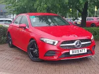 Used Mercedes A200 AMG line 163 HP (119 kW) 2019 Red Hatchback
