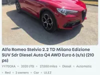 Used Alfa Romeo Stelvio 210 HP (154 kW) 2020 Red SUV