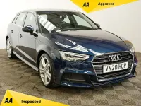 Used Audi A3 S-Line 150 HP (110 kW) 2020 Blue Sedan