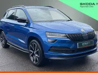 Used Skoda Karoq SportLine 140 HP (102 kW) 2019 Race blue metallic SUV