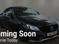Used Mercedes C220 AMG line 170 HP (125 kW) 2017 Black Cabriolet