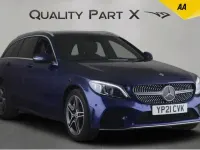 Used Mercedes C300e AMG line 2021 Blue Estate