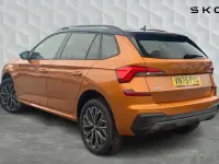 Used Skoda Kamiq Design Edition 116 HP (85 kW) 2026 Phoenix orange metallic black magic pearl effect SUV