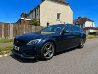 Used Mercedes C220 AMG line 170 HP (125 kW) 2015 Blue Estate