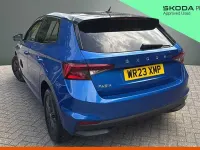 Used Skoda Fabia Colour Edition 59 HP (43 kW) 2023 Race blue metallic black body / magic pearl effect roof Hatchback