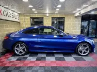 Used Mercedes C220 AMG line 170 HP (125 kW) 2018 Blue Coupe