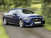 Used Mercedes C220 AMG line 170 HP (125 kW) 2017 Blue Cabriolet