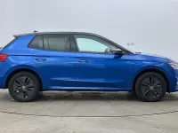 Used Skoda Fabia Design Edition 85 HP (62 kW) 2025 Race blue metallic black magic pearl effect Hatchback