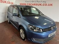 Begagnad VW Touran SE 105 HK (77 kW) 2014 Blå Minibuss