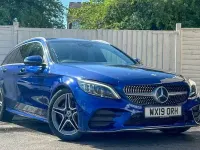 Used Mercedes C220 AMG line 194 HP (142 kW) 2019 Blue Estate