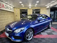 Used Mercedes C220 AMG line 170 HP (125 kW) 2018 Blue Coupe