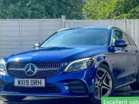 Used Mercedes C220 AMG line 194 HP (142 kW) 2019 Blue Estate