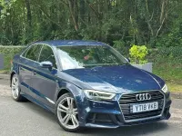 Used Audi A3 S-Line 116 HP (85 kW) 2018 Blue Sedan
