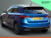 Used Skoda Fabia Design Edition 94 HP (69 kW) 2025 Race blue metallic black magic pearl effect Hatchback