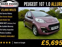 Used Peugeot 107 Allure 68 HP (50 kW) 2012 Purple Hatchback