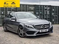 Usado Mercedes C220 AMG line 170 CV (125 kW) 2017 Gris Berlina
