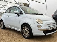 Used Fiat 500 Lounge 69 HP (50 kW) 2009 Blue Cabriolet
