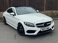 Begagnad Mercedes C220 AMG Line Premium 2017 Vit Sportkupé