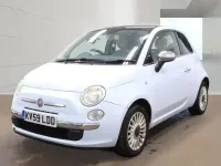 Used Fiat 500 Lounge 69 HP (50 kW) 2009 Blue Cabriolet