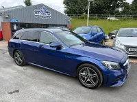Used Mercedes C300 AMG line 245 HP (180 kW) 2019 Blue Estate