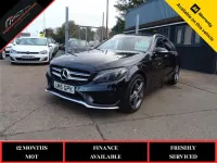 Used Mercedes C220 AMG line 170 HP (125 kW) 2015 Black Estate
