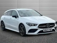 Used Mercedes CLA200 AMG Line Premium 161 HP (118 kW) 2023 Moonstone white Coupe
