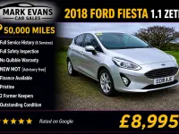 Used Ford Fiesta Zetec 70 HP (51 kW) 2018 Silver Hatchback